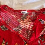 Garage Red Floral Strapless Romper Photo 5