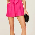 Tuckernuck MILLY Bows Romper Anya Linen tie knot Front Sleeveless Sweetheart barbie pink Photo 0