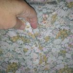 Analogy L Cotton All Over Floral in Gold Olive Pink Pullover Top Green Size L Photo 2