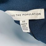 Dress the Population  Tiffany Orchard One Shoulder Midi Dress Bow Shoulder Blue Photo 9