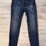 Madewell High Rise Blue Jeans with Distressed Details Photo 5
