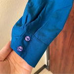 W118 By Walter Baker Teal Wrap Back Blouse Size Medium Blue Photo 4