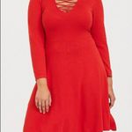 Torrid ✨3xHP✨RED SWEATER-KNIT LATTICE SKATER DRESS✨ Photo 1