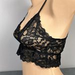 Victoria's Secret Vintage Gold Label Black Lace Bralette Pearls Flower P XS Photo 4