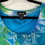 Avenue  Sheer Silk Poncho Blue/Green Floral Patterned Top Women’s Plus Size 18/20 Photo 2