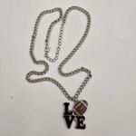Paparazzi Love Football Necklace Tender Touchdown Silver Chain NWOT Photo 2