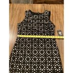 Vince Camuto  lace bodice Sleeveless Floral Eyelet Lined Black Sheath mini Dress Photo 5