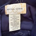 Social Code navy and silver sparkle halter illusion dress lined size 0 Blue Photo 11