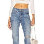 SlvrLake Tyler Distressed Straight Leg Jeans Old Ways Wash Mid Rise Womens 23 Blue Photo 0