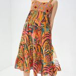 Farm Rio x Anthropologie Orange Crochet Maxi Dress Size Small Photo 0