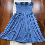 Blue Strapless Coverup Dress Size L Photo 0