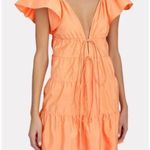 ALC Frank A.L.C. Lucca Coral Ruffle Tiered Mini Dress With Plunge Neckline Size 2 Photo 9