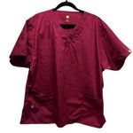 WonderWink Scrub Scrubs Burgandy Top Size 2X Photo 0