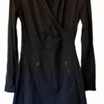 Athleta  Womens Suedy Lady Long Sleeve Thumbhole Dress Black Small NWT Photo 0
