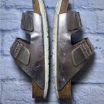 Birkenstock Arizona Soft Footbed Women Metallic Rose Gold Leather Sandal Size ? Photo 9