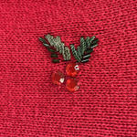 Tiara International Womens M Christmas Sweater Red Zip Christmas Collection Photo 9