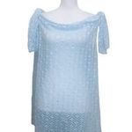 MIKEN Light Baby Blue See Through Lace Swimsuit Cover Up Medium Photo 0
