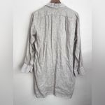 Esby apparel Linen popover Iris tunic blouse long sleeve Cloud pinstripe M Gray Size M Photo 5