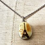 Silver tone dainty Eiffel Tower locket necklace Photo 6