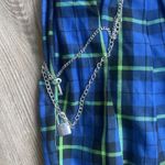 Hot Topic Hot‎ Topic Y2K Inspired Blue & Green Plaid Mini Skirt Size M Skater W/ Chain Photo 2