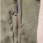 Michael Stars Olive Army Green Moto Vest 100% Linen Military Y2K Grunge Womens S Photo 3