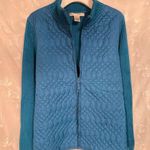 Peter Martin Woman Bright Blue Zipper Front Sweater Jacket Quilted Ribbed Sz 1X Photo 11