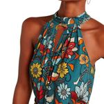 Anthropologie Geneva Halter Wide Leg Floral Jumpsuit Green Size XS Photo 3