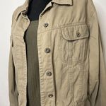 Faded Glory  Tan Button Up Soft Jean Jacket Size LARGE 100% Cotton Photo 1