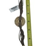 Chico's Gold-Tone Medallion Bracelet With Magnetic Closure & Brown Cord Photo 2
