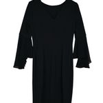 Donna Karan New York Womens 6 Elegant Black Bell Sleeve Sheath Dress Photo 1