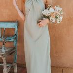 Show Me Your Mumu Jasmine Halter MIDI Dress Moss Green Crisp M Photo 0