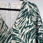 Ba&sh  Vee Wrap-effect Midi Lady Dress Size Small Green White NEW Animal Print Photo 4
