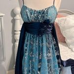 Beata Studio Los Angeles Womens XS size 1 Blue Sparkly Dressy Dress Photo 8