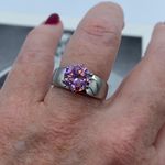 Solitaire Pink CZ Stainless Steel Ring Sizes 6,7,8,9 Photo 3