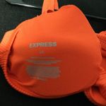 EXPRESS  Ribbed Orange Halter Tie Front Bikini Swimsuit Top Women's L Photo 3