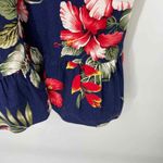 Vintage Blue Hawaii Muumuu Dress Womens Medium Blue Parrot Floral Print Cotton Photo 5