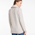 LL Bean Heritage Marled Fleece Shawl Collar Pullover Small Grey Cream Cozy EUC Gray Photo 1