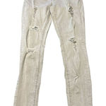 Refuge Distressed Gray Skinny Stretch 5 Pocket Button Zip Jeans Size 4 Photo 0