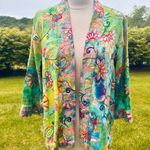 John Mark Colorful Floral Embroidered Kimono Petite Jacket Photo 0