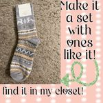 Aerie  Blue Tri-Tone Monochromatic Marled Hanukkah Winter Crew Socks NWT Photo 8