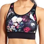 Athleta  Medium Movement Floral Sports Bra Black Red Size Small Photo 0