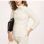 J.Crew  Sweater S Turtleneck Cambridge Cable Fisherman Wool Blend  Aran Photo 0