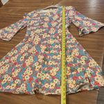 Stine Goya jasper daisy field teal multi color Floral Mini Dress 3/4 sleeve M Blue Size M Photo 11