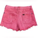 RVCA  Women's Faded Red Distressed Raw Hem Jean Shorts Sz 26 Photo 1
