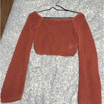 American Eagle Long Sleeve Boatneck Crotchet Sweater Photo 0