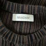 Naadam Striped Ribbed Silk Cashmere Blend Midi Dress Chocolate Brown Size Large Photo 4
