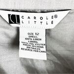 CAROLE LITTLE 100% Linen Gray Lined Side Zipper Full Skirt, Size 12 Silver Photo 2