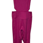 Free People Womens Jumpsuit Back It Up Pink Dragonfruit One Piece Medium NWT Photo 0