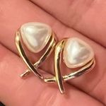 Boutique White Faux Peary Gold Fashion Jewelry Earrings Photo 3