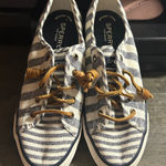 Sperry Navy and White Striped Sneakers Photo 0